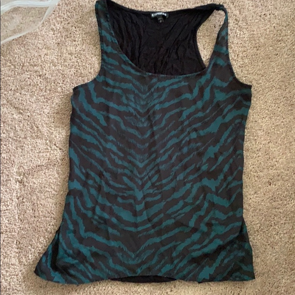Black and teal tank